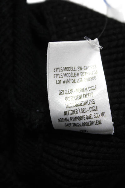 Helmut Lang Women Pullover Sweater Turtleneck Black Viscose Long Sleeve Size M