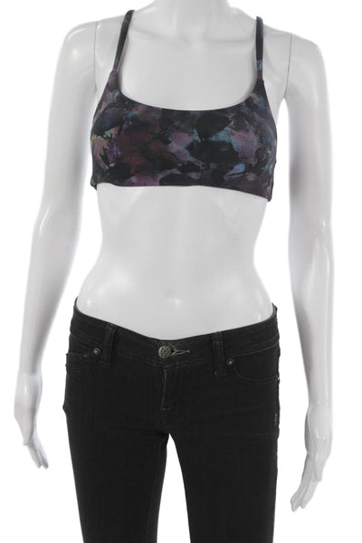 Lululemon Womens Watercolor Abstract Print Sports Bra Multi Colored Size 2