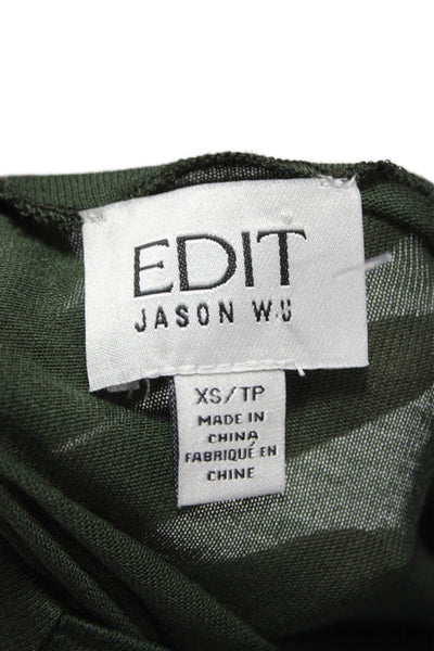 Jason Wu Womens Viscose Solid Crew Neck Long Sleeve Shirt Size XS
