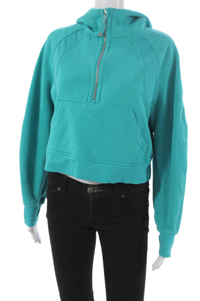 Lululemon Womens Blue Cotton Crew Neck Long Sleeve Sweater Size XS