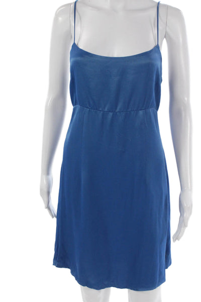 Anthropologie Womens Blue Viscose Scoop Neck Sleeveless Short Dress Size 8