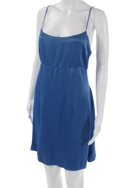 Anthropologie Womens Blue Viscose Scoop Neck Sleeveless Short Dress Size 8