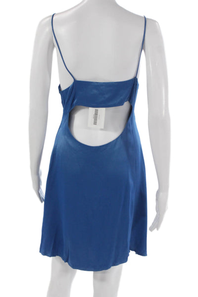 Anthropologie Womens Blue Viscose Scoop Neck Sleeveless Short Dress Size 8