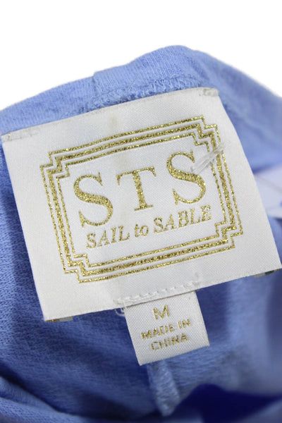 STS Sail To Sable Women Blue Cotton Boat Neck Sleeveless Short Dress Size M