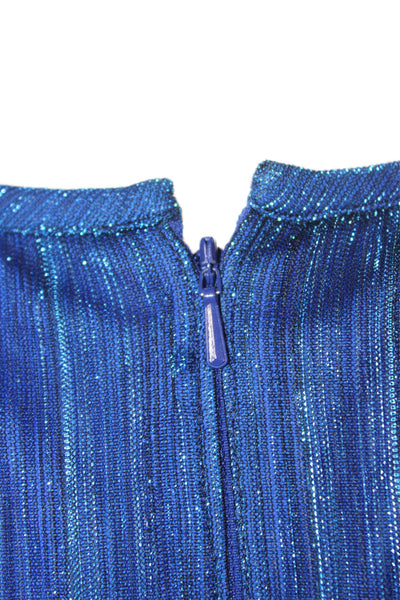 Betsey & Adam Womens Blue Sleeveless High Neck Long Polyester Dress Size 10