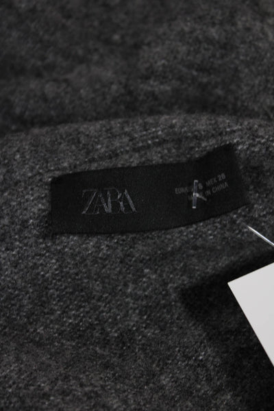 Zara Womens Pullover Boat Neck Long Sleeve Gray Elastane Size S