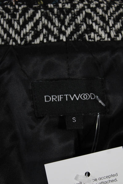 Driftwood Women Multicolor Patchwork Overcoat Button Long Sleeve Size S