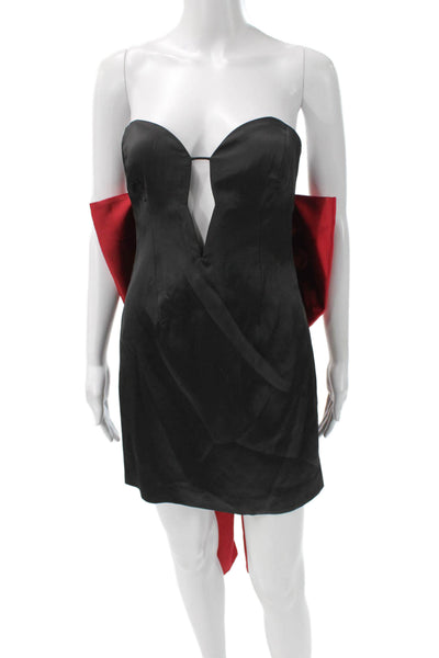 Bardot Womens Black V Neck Sleeveless Mini Dress Zip Polyester Size 4