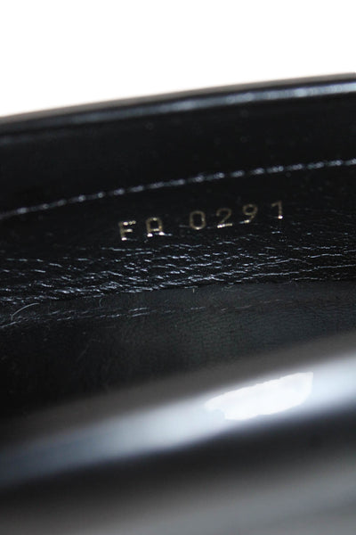 Celine Womens Leather Silver Tone Logo Loafers Black Size 36.5 6.5