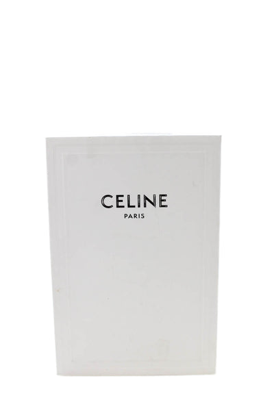 Celine Womens Leather Silver Tone Logo Loafers Black Size 36.5 6.5