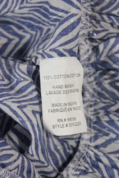 Shoshanna Womens Blue Chevron Cotton Shift Dress 3/4 Sleeve Size S