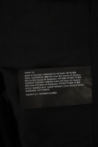 Theory Women Cropped Black Pants Size 2