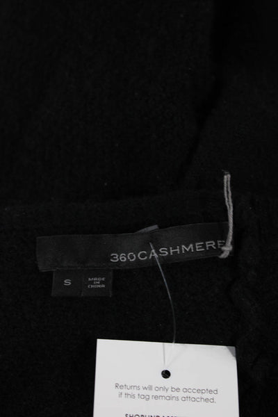 360 Cashmere Womens Pullover Sweater Black 100% Cashmere Round Neck Size S
