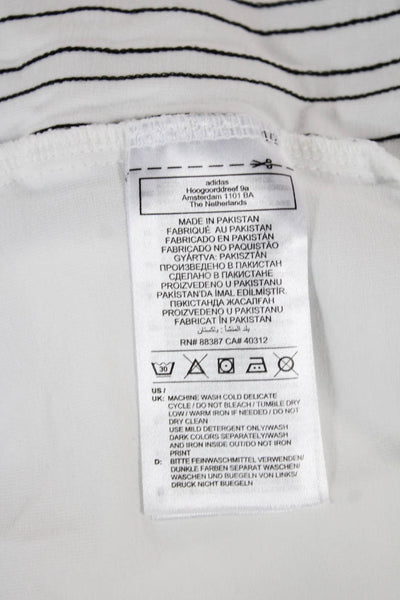 Adidas Womens Cropped Sleeveless Tank High Neck White Cotton Size M