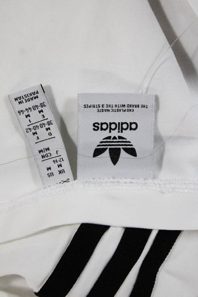 Adidas Womens Cropped Sleeveless Tank High Neck White Cotton Size M