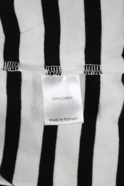 La Ligne Womens Striped Cotton Square Neck Sleeveless Tank Black Size S