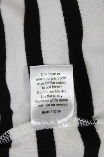 La Ligne Womens Striped Cotton Square Neck Sleeveless Tank Black Size S