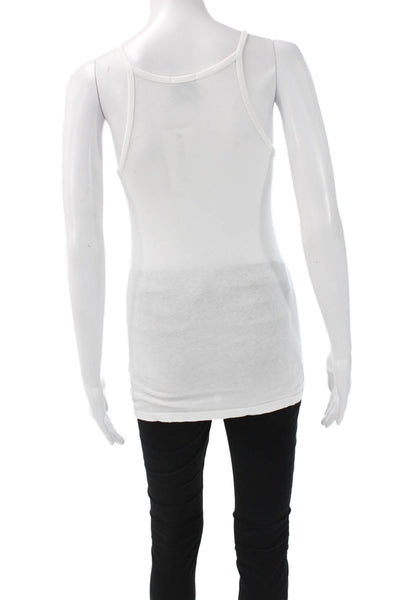 C&C California Women White Cotton Scoop Neck Camisole Solid Sleeveless Size M