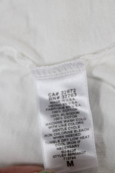 C&C California Women White Cotton Scoop Neck Camisole Solid Sleeveless Size M