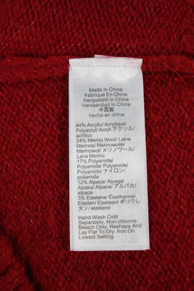 J Crew Womens Pullover Sweater V-Neck Long Sleeve Red Size S