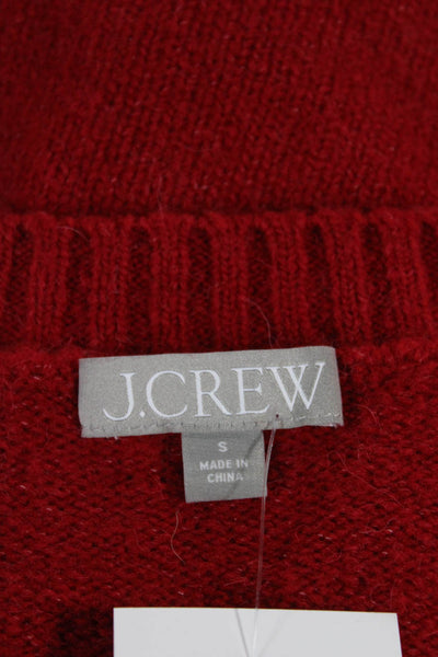 J Crew Womens Pullover Sweater V-Neck Long Sleeve Red Size S