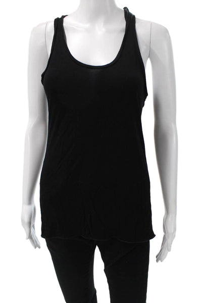 Nili Lotan Women Basic Tank Scoop Neck Sleeveless Viscose Black Size S