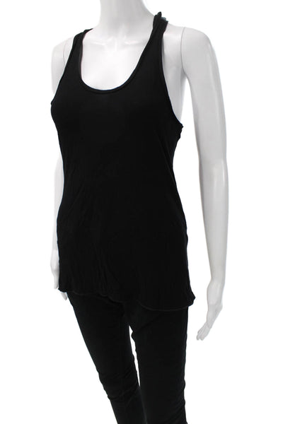 Nili Lotan Women Basic Tank Scoop Neck Sleeveless Viscose Black Size S