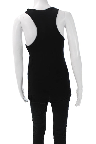 Nili Lotan Women Basic Tank Scoop Neck Sleeveless Viscose Black Size S