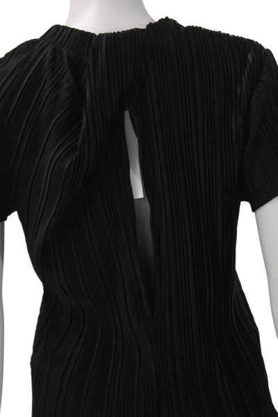 Who What Wear Womens Black Mock Neck Short Sleeve Basic Blouse Size M