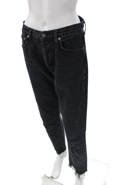 Agolde Womens Straight High Rise Black Jeans 28in Inseam 100% Cotton Size 27