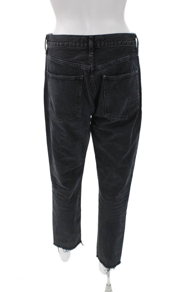 Agolde Womens Straight High Rise Black Jeans 28in Inseam 100% Cotton Size 27