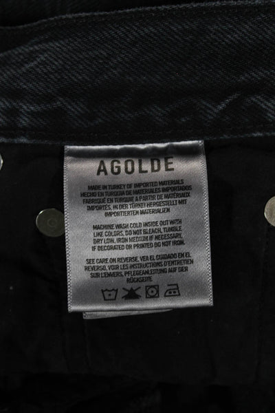 Agolde Womens Straight High Rise Black Jeans 28in Inseam 100% Cotton Size 27