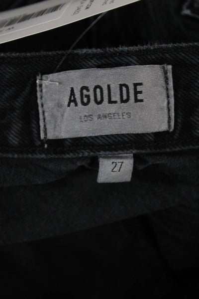 Agolde Womens Straight High Rise Black Jeans 28in Inseam 100% Cotton Size 27