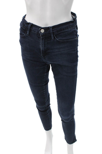 Frame Denim Women Skinny Jeans Blue High Rise Button Fly Size 27