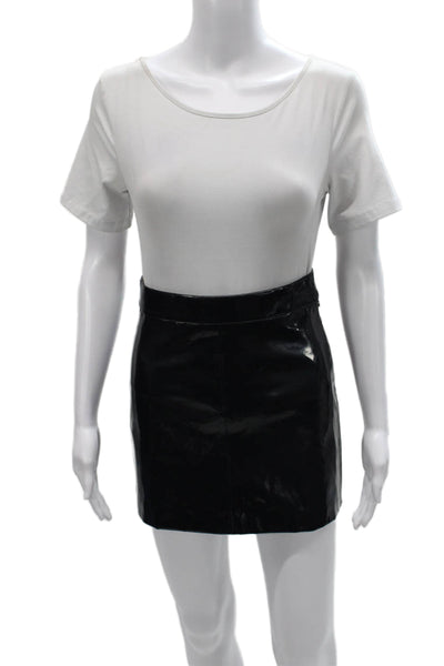 Zadig & Voltaire Women Mini Lamb Leather Skirt Black Zip Size 34