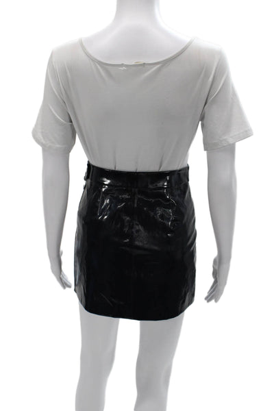 Zadig & Voltaire Women Mini Lamb Leather Skirt Black Zip Size 34