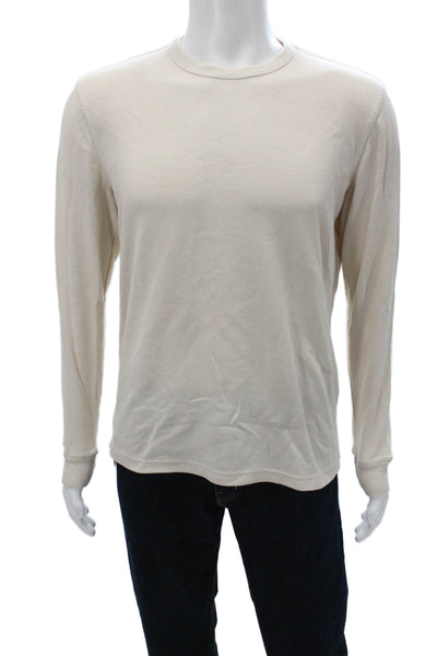 Denim & Flower By Ricky Singh Mens Ivory Long Sleeve Shirt 60% Cotton Size S