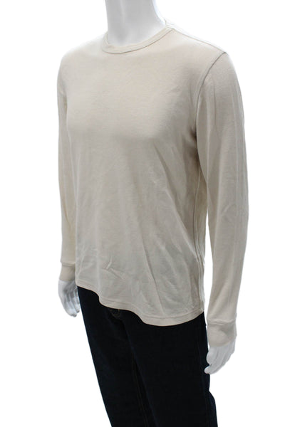 Denim & Flower By Ricky Singh Mens Ivory Long Sleeve Shirt 60% Cotton Size S