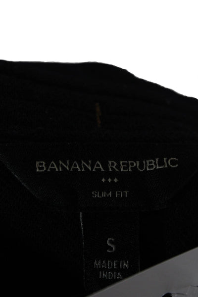 Banana Republic Mens Cotton Blend Button Up Shirt Navy Size S