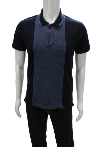 Denim & Flower By Ricky Singh Mens Blue Colorblock Shirt Size S