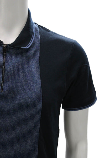 Denim & Flower By Ricky Singh Mens Blue Colorblock Shirt Size S
