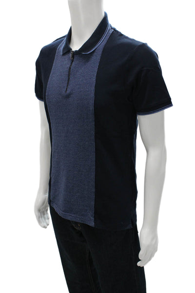 Denim & Flower By Ricky Singh Mens Blue Colorblock Shirt Size S