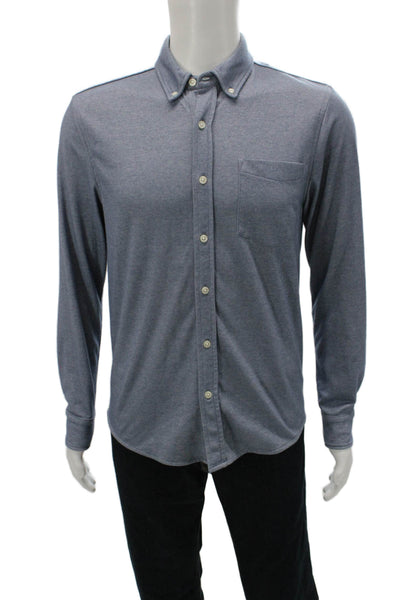Banana Republic Mens Cotton Blend Button Up Shirt Blue Size S