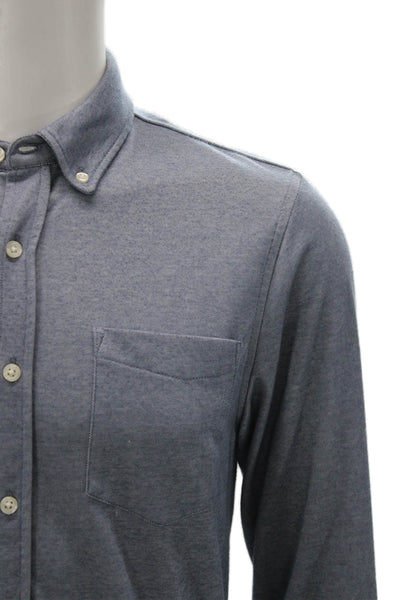 Banana Republic Mens Cotton Blend Button Up Shirt Blue Size S