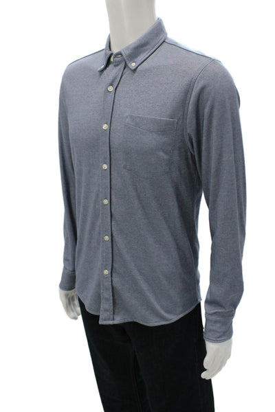 Banana Republic Mens Cotton Blend Button Up Shirt Blue Size S