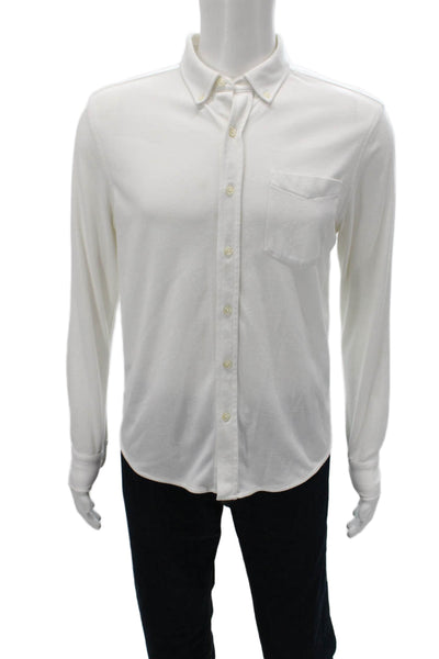 Banana Republic Mens Cotton Blend Button Up Shirt White Size S