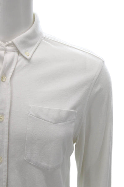 Banana Republic Mens Cotton Blend Button Up Shirt White Size S