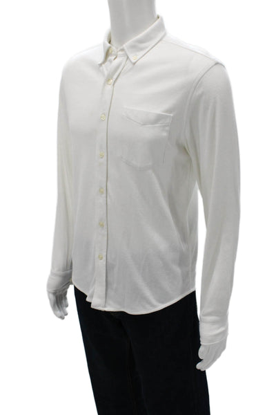 Banana Republic Mens Cotton Blend Button Up Shirt White Size S