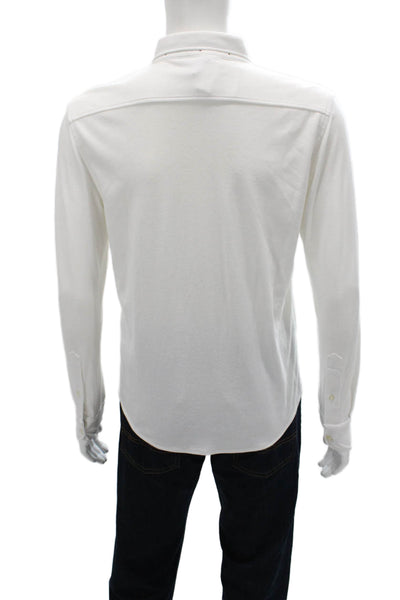 Banana Republic Mens Cotton Blend Button Up Shirt White Size S