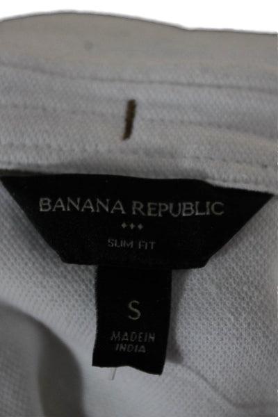Banana Republic Mens Cotton Blend Button Up Shirt White Size S